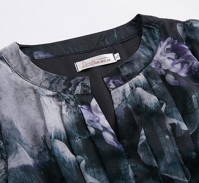 【2016夏裝新品女裝歐美時(shí)尚V領(lǐng)中袖印花收腰顯瘦連衣裙廠家直】價(jià)格_廠家_圖片 -